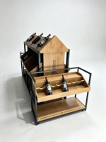 Étagères à vin en bois et en acier, vente en gros, nouveau style, étagères personnalisées, présentoir mural personnalisé, solutions complètes