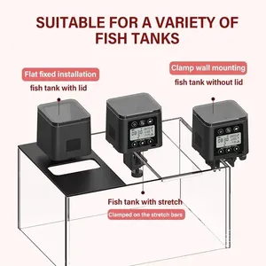 Distributeur automatique de nourriture pour poissons intelligent à grande capacité 120ml/320ml avec écran LED LCD, accessoire solide pour aquarium de tortues et poissons - Product Image 3