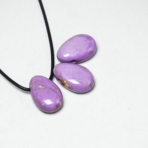 30mm Naturel Phosphosiderite Pendentif Lisse Poli Violet Cristal Pendentif pour Guérison Collier Unisexe Pierres Précieuses En Gros - Product Image 3