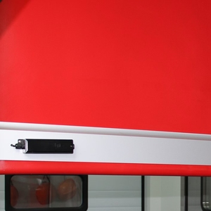 <span class=keywords><strong>Porte</strong></span> de garage industrielle automatique coulissante rapide en acier inoxydable HAOLAN HLC-100, enrouleur électrique en PVC, antivol, étanche - Product Image 6