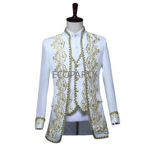 Blazer Hombre décontracté marié mariage loisirs Smart mâle <span class=keywords><strong>Costume</strong></span> bal blazer <span class=keywords><strong>Baroque</strong></span> broderie 3 pièces ensemble hommes costumes <span class=keywords><strong>Costume</strong></span> <span class=keywords><strong>Homme</strong></span> - Product Image 5