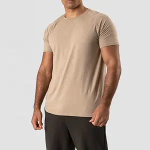 OEM custom logo high quality sweat athletic running breathable cotton spandex gym t shirt for men