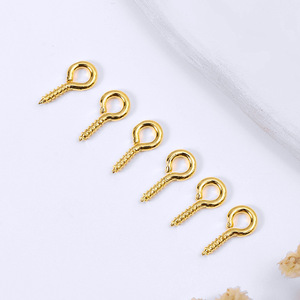 <b>Copper</b> Eye Screws 18K Gold Plated Round Shape For <b>Bracelet</b> Making DIY Jewelry Accessories B27 - Product Image 4