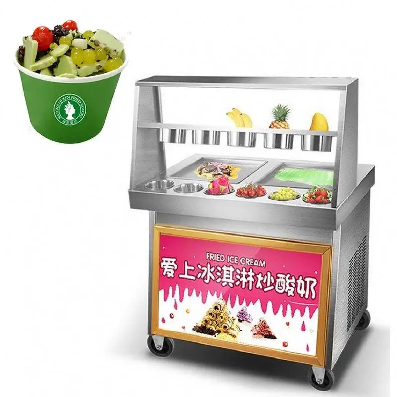 Machine à crème glacée roulée, plaque froide portable, machine à yaourt frit en vente