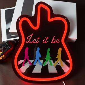 Quatre personnes feux de marche chambre guitare LED mur Art éclairer salle de jeu homme grotte décor Fans cadeaux <span class=keywords><strong>groupe</strong></span> de <span class=keywords><strong>rock</strong></span> personnalisé enseigne au néon - Product Image 1