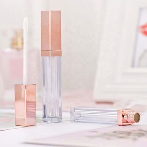 5ml Lipgloss <b>Container</b> Empty <b>Square</b> Pink Lip Bottle Rose Gold Lip Gloss Brush Tube - Product Image 5