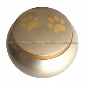 Urnas para gatos y perros de latón de alta calidad de Color azul, urnas conmemorativas funerarias para mascotas para cenizas de gatos y perros, urnas al por mayor a bajo precio - Product Image 1