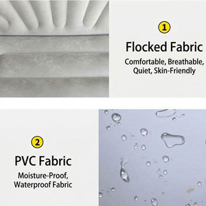 Divano Gonfiabile da Giardino, Set Divano ad Aria per Esterni, Letto ad Aria in PVC, Divanetto Reclinabile Impermeabile in Velluto, Senza Struttura, per 2 Persone, Moderno - Product Image 6