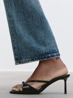 ZA Nouvelles sandales à talon aiguille et bout ouvert, ornées de boucles, noires, élégantes, à enfiler, pour femme, chaussures d'été à talons hauts