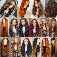 13x4 cheveux humains brésiliens Hd perruques avant de lacet 180% densité cheveux vierges perruques en surbrillance 10A perruques de couleur brute pour les femmes noires