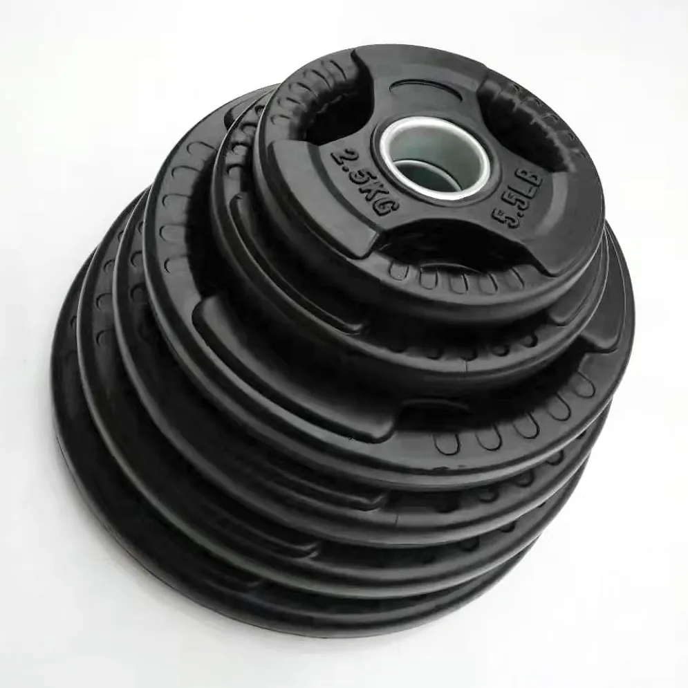 Çin fabrika doğrudan satış Fitness ürünleri siyah kauçuk 2.5kg ağırlık plakaları halter