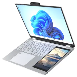  Tout nouveau 15.6 pouces 180 ouverture Type C Fhd écran tactile intel N95 Quad Core Double double écran tactile ordinateur portable