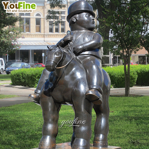 Tamaño real Arte moderno Parque Decoración Bronce fundido <span class=keywords><strong>Fernando</strong></span> Botero Hombre Montando Caballo Escultura - Product Image 3