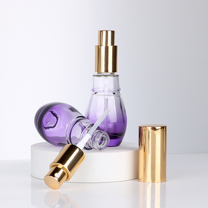 Luxury Skincare Glass Packaging Purple Gradient <b>Bottle</b> Customized Lotion <b>Bottle</b> 30ml Cosmetics Container <b>Empty</b> With Pump Cap - Product Image 1
