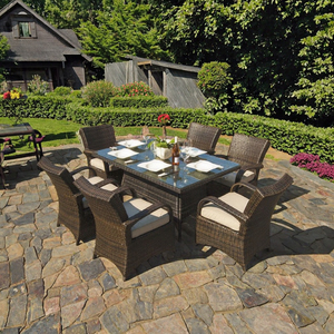 Tavolo da pranzo all'aperto Set di Rattan giardino Patio mobili <span class=keywords><strong>a</strong></span> <span class=keywords><strong>misura</strong></span> <span class=keywords><strong>d</strong></span>'<span class=keywords><strong>uomo</strong></span> Comfort e stile - Product Image 3