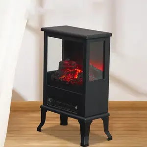 European Style 3 Sided Fireplace Artificial 3d Fire Flame Electric Fireplace Heating Adjustable Light Simulated Fireplace