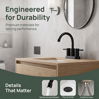 Robinet Mitigeur de Lavabo Noir Mat en Acier Inoxydable Eau Chaude et Froide Vente en Gros Usine OEM ODM
