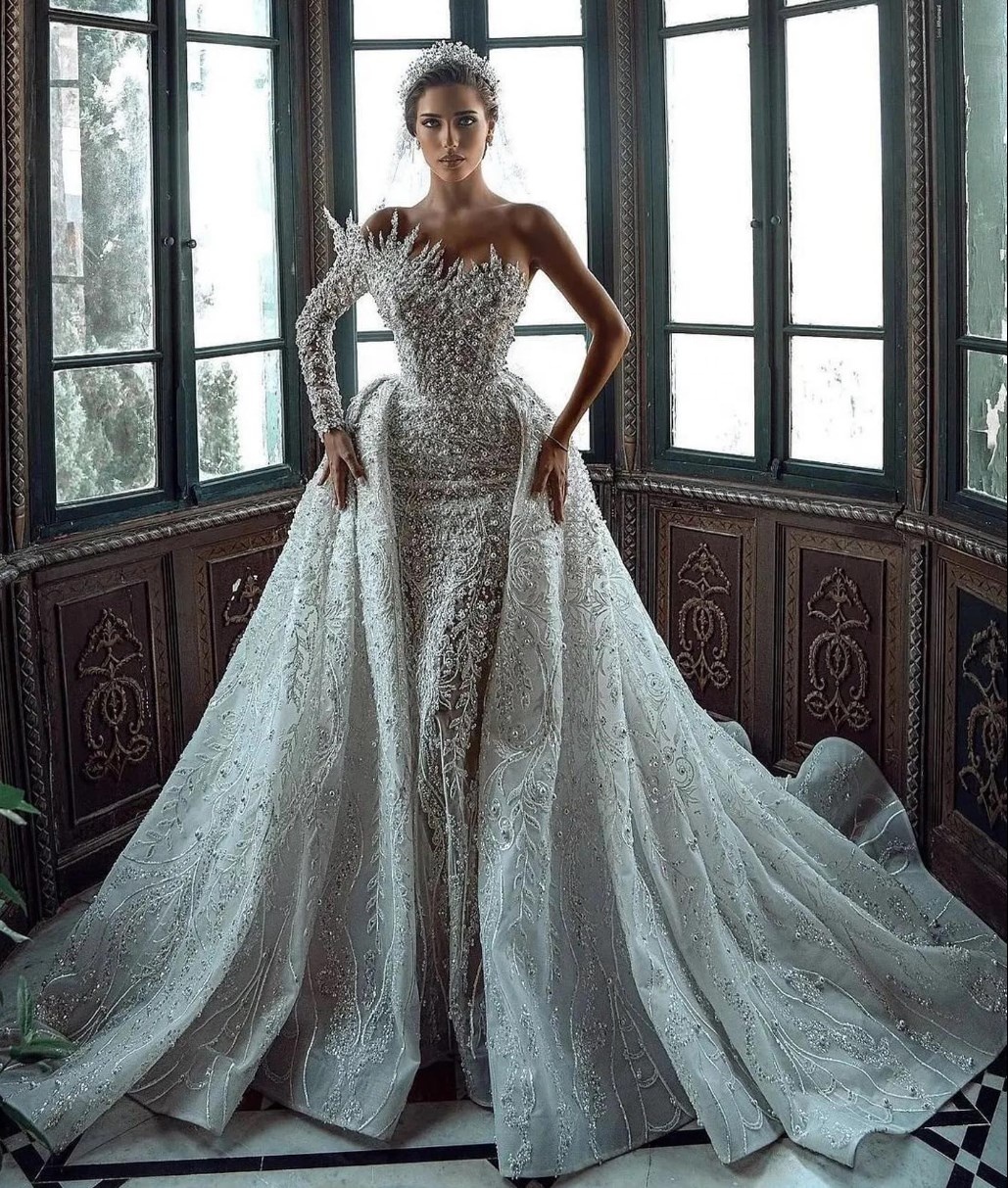 Luxury Detachable Wedding Dress 2025 - 2 in 1 Design