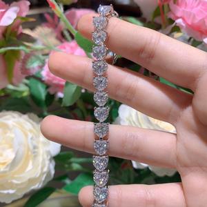 Bracelet Tennis Cœur en Moissanite Style Classique Grace Jewelry, Chaîne Fine d'Inspiration Chrétienne pour Femmes et Hommes, Testeur de Diamant Inclus - Product Image 5