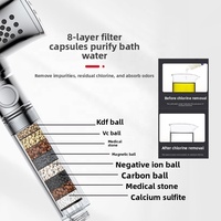 Pommeau de Douche Chromé Portable à Filtration Antibactérienne et Anti-Chlore, Doux pour la Peau, Haute Pression, Idéal pour Salle de Bain et Hôtel, Vente Directe Usine, OEM