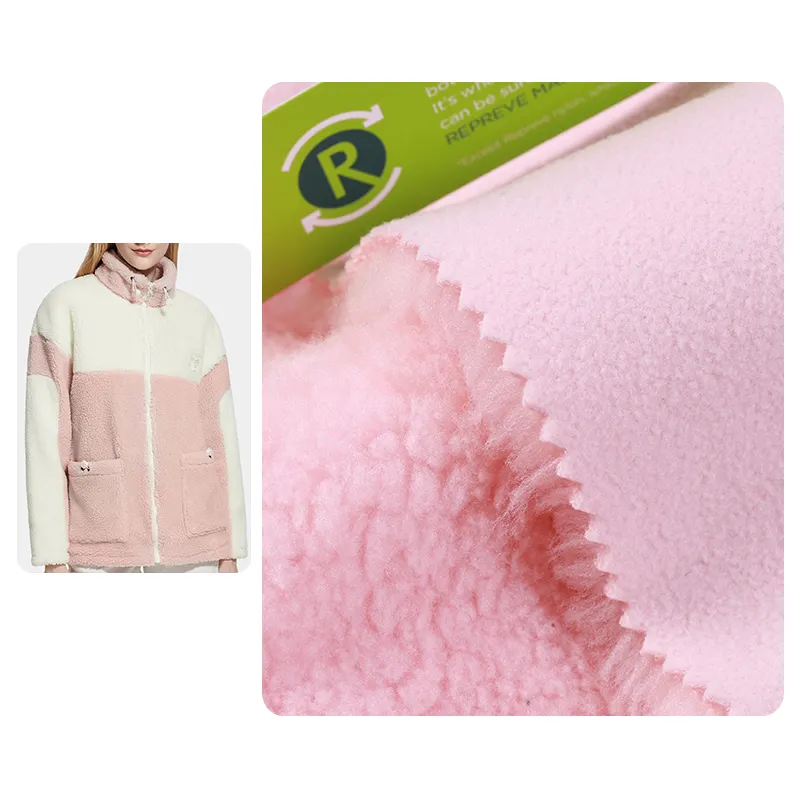 Cina all'ingrosso Hacci Dacron materiale 100% poliestere tessuti cationico pile maglia maglione tessuto