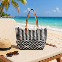 Sac fourre-tout en toile léger pour femme, géométrique et tendance, avec fermeture à bouton-pression, grande capacité pour les voyages, la plage et l'usage quotidien