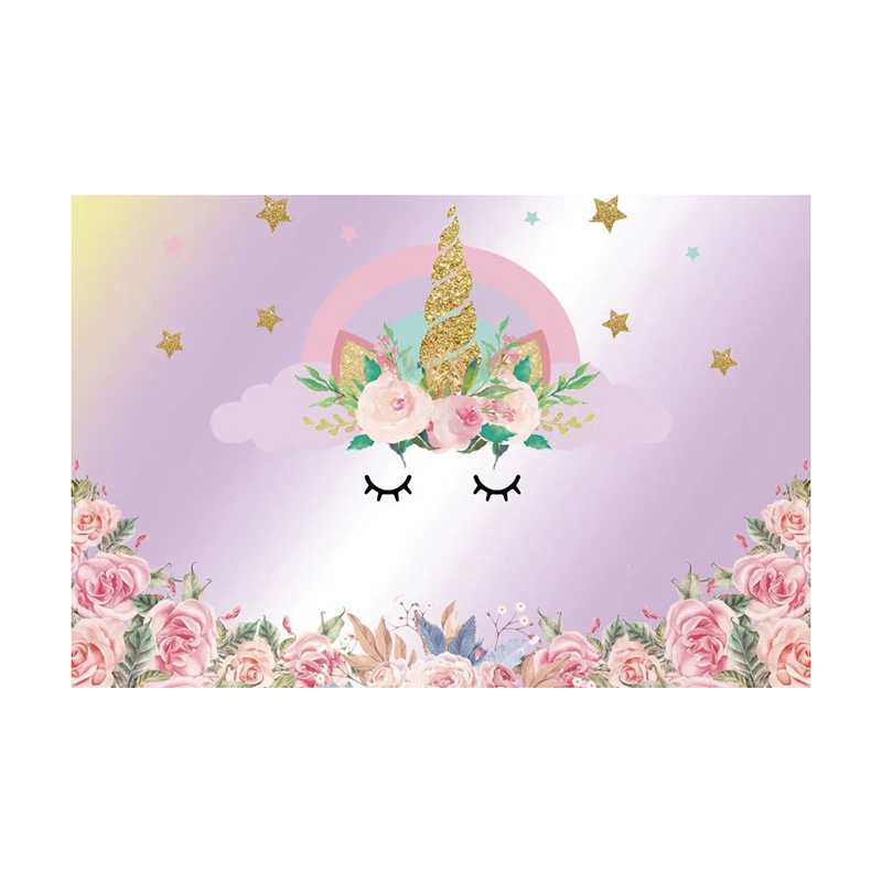 Sfondo unicorno arcobaleno cielo sfumato con bokeh glitter spazio