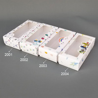 Boîte en papier pour emballage de chaussettes pour enfants, sous-vêtements, dessins animés, vente en gros, serviettes, cosmétiques, pliage, boîte cadeau avec fenêtre