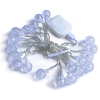 Guirlande lumineuse LED rechargeable en forme de lune et d'étoiles, fil de cuivre, alimentée par piles, pour chambre à coucher, cadeau d'anniversaire pour enfants, décoration de Noël