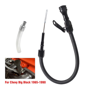 Jauge de niveau d'huile flexible en acier inoxydable noir pour moteur Chevy Big Block 1965-1990 - Product Image 1