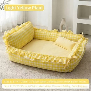 Wholesale Luxury High Quality Small Dog Beds Plush Eco-Friendly Solid Pattern Nylon <b>Pet</b> <b>Sofa</b> Bed - Product Image 4
