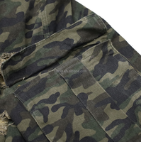 Shorts cargo camouflage pour homme, taille mi-haute, cordon élastique, poches déchirées, style streetwear, grande taille, bermudas
