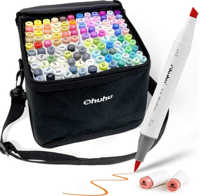 Marcatori Ohuhu a doppia punta a base di alcol, <span class=keywords><strong>120</strong></span> colori-pennarello doppio scalpello - Product Image 2