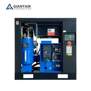 GIANTAIR Industrial 7 8 10 bar 15KW 20HP Inversor eléctrico de accionamiento directo Compresor de aire de tornillo rotativo