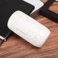 Nueva doble capa 304 Acero inoxidable estrella Mini bolsillo portátil pequeña capacidad impresa termo taza para parejas botella de café