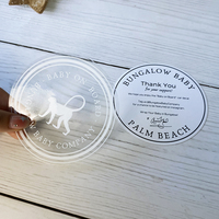 Autocollant transparent en vinyle pour bouteille, étiquette de verre, autocollant transparent personnalisé imperméable avec logo de marque