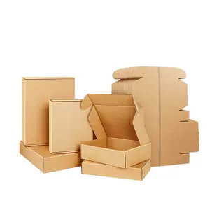 Custom Logo Cardboard Brown Kraft Paper Corrugated Packaging Mailing Box Clothing Mailer Kraft Gift Box