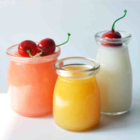 Pot en verre rond de 100 ml et 200 ml, qualité alimentaire, vide, pour yaourt, mousse, dessert, avec couvercle à vis, pour le stockage des desserts