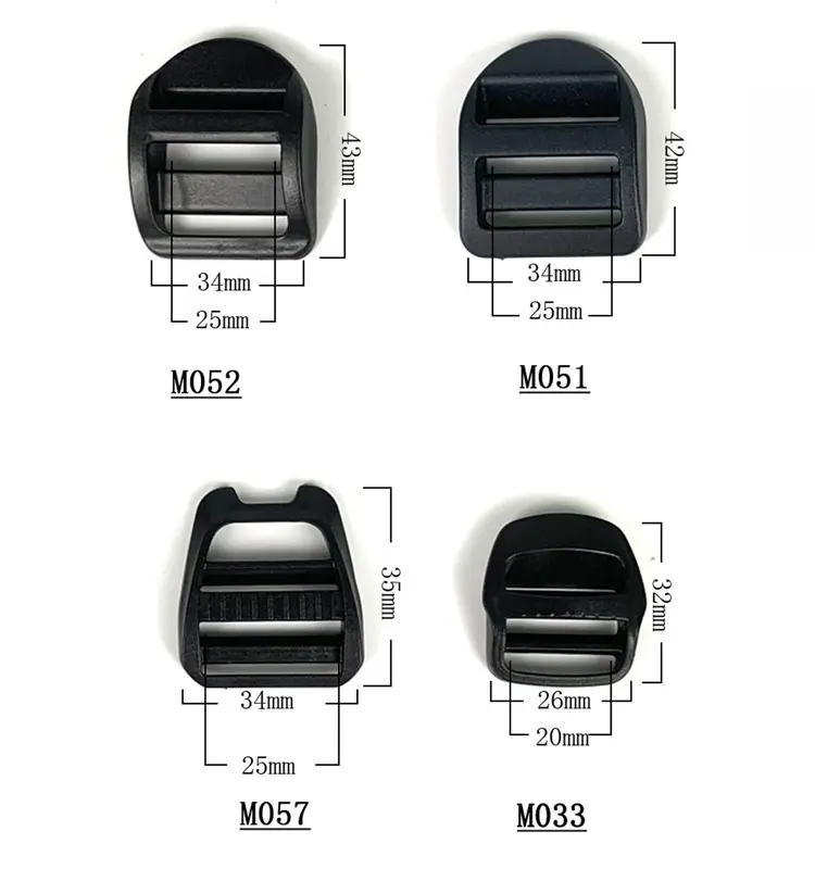 Pièces de ceinture réglables, fabricants personnalisés, sangle en plastique, serrure d'échelle, boucles tri glide