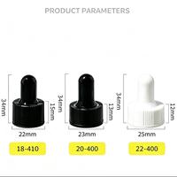 Bouchon compte-gouttes en plastique de couleur personnalisée avec pipette pour flacon d'huile essentielle 18-410 20-410 22-410