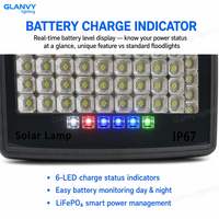 Projecteur solaire LED SMD 5730 à haut lumen, en aluminium moulé sous pression, étanche IP67, éclairage extérieur solaire avec télécommande