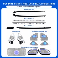 Éclairage intérieur et d'ambiance pour Mercedes Classe S W223 2021-2025 - Lumière d'ambiance de voiture - 64 couleurs - Tweeter rotatif 4D en acrylique
