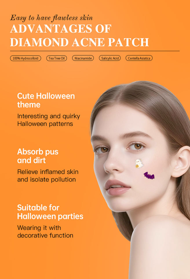 Custom Hydrocolloid Acne Pimple Patch Tea Tree Oil All Sizes Halloween ...