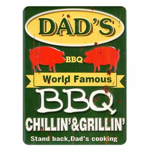 Papà della zona del barbecue in metallo in stagno poster da parete con targa in ferro Vintage per decorazione di pittura per il ristorante bar della sala giochi Club - Product Image 4