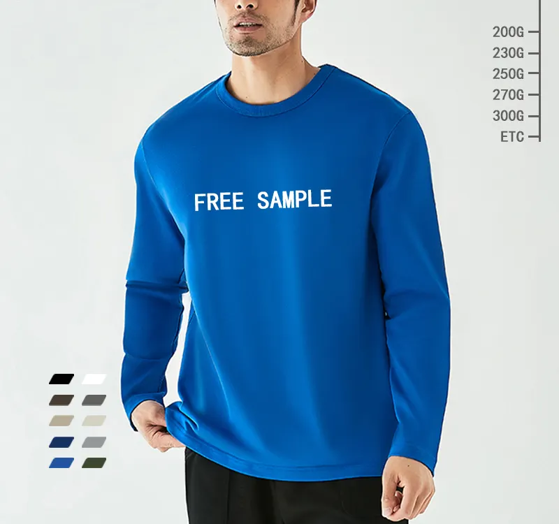 High Quality T Shirts Custom Logo Printing Cotton Plain Blank Long Sleeve T-shirt For Men