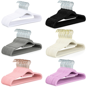 LINDON Lot de 100 <span class=keywords><strong>cintres</strong></span> en <span class=keywords><strong>velours</strong></span> antidérapant E-commerce Bestseller Cintre flocage coloré personnalisé - Product Image 1