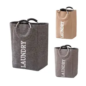 Cotone e materiale di lino per uso domestico grande borsa per la biancheria sporca fornitore borsa per la biancheria pieghevole stampata borsa per la biancheria sporca