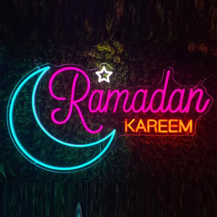 مصابيح إضاءة ليد مخصصة النيون لا موك الشحن تصميم رمضان كريم الصمام النيون ضوء ل جدار الفن الديكور