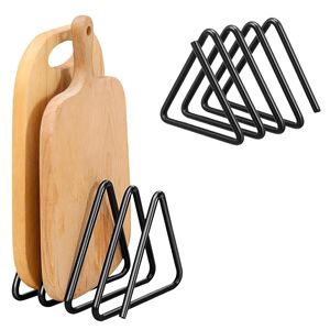 Organisateur de planche à découper triangulaire populaire, 4 niveaux, en métal noir, pour rangement de cuisine - Product Image 1