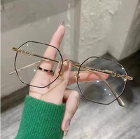 MK24011201 Monturas de Gafas Ópticas Metálicas Clásicas para Mujer con Patrón Sólido, Bloqueo de Luz Azul y Bisagras de Resorte de Moda